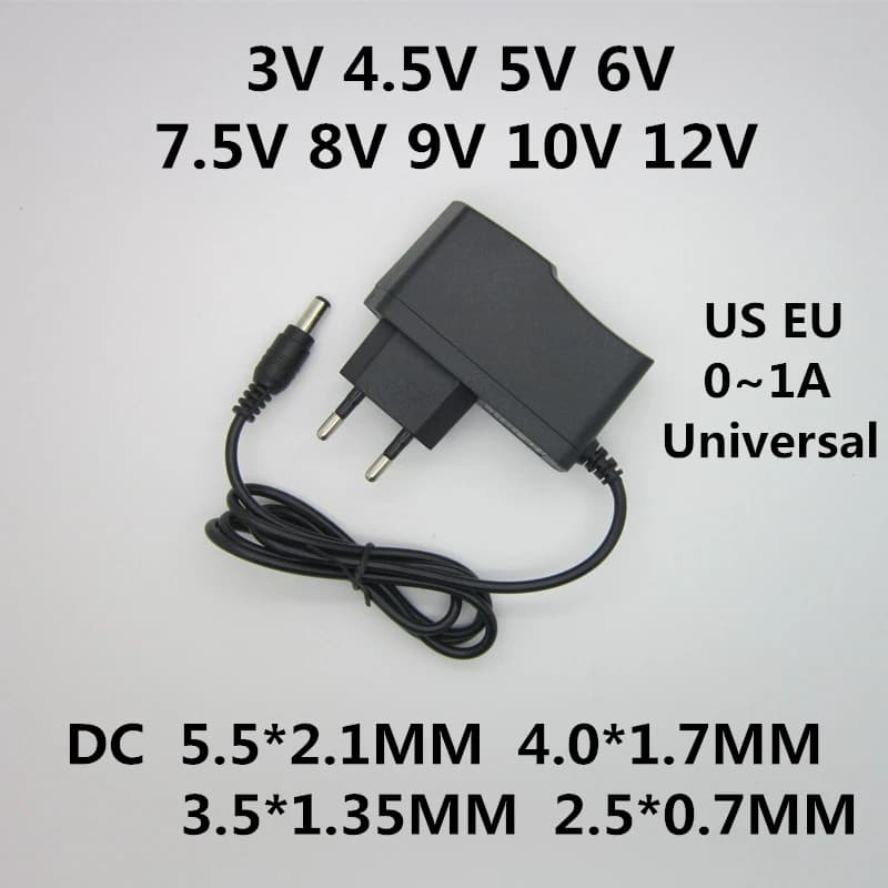 AC 100-240V DC 3V 4.5V 5V 6V 7.5V 8V 9V 10V 12V 1A Adattatore di alimentazione universale Convertitore Interruttore di alimentazione per strisce luminose a LED