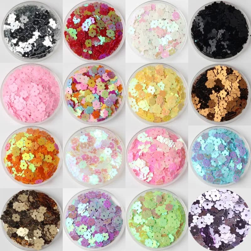 720 pz/lotto 6 millimetri Piatto Prugna Fiore Paillettes Paillettes Foro Centrale Per FAI DA TE Cucito Accessori Della Corea del Costume Gioielli Raccordi