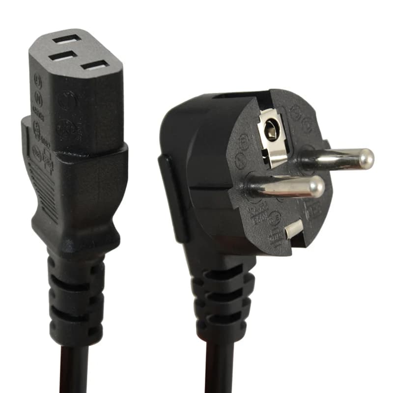 IEC C13 1.5 m 5 ft for PC with power cord with European 2 pin AC EU round plug
