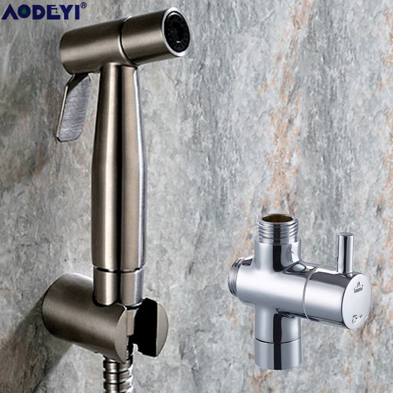 Set doccia a spruzzo per Bidet portatile wc Shattaf Sprayer Douche kit rubinetto per Bidet, nichel spazzolato, acciaio inossidabile 304
