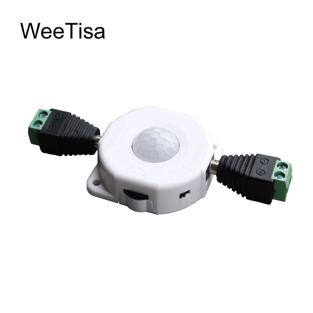 Interruttore della luce del sensore di movimento DC 5V 12V 24V Movimento automatico a infrarossi 12V Sensore di movimento Rivelatore timer regolabile Interruttore PIR LED