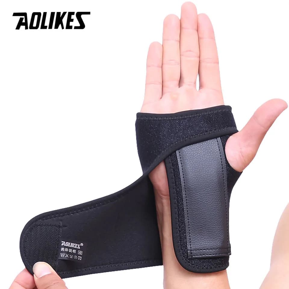 AOLIKES 1PCS Sollevamento Pesi Palestra Allenamento Braccialetti Sportivi Cinghie di Supporto per il Polso Avvolge Mano Tunnel Carpale Lesioni Stecca