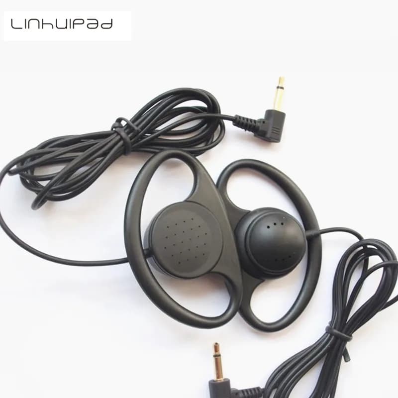 Earphones with hook MONO soft on one side for monitor receiver, travel guide and meeting translation 500 pieces/lot
