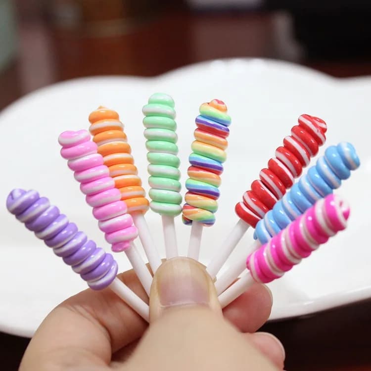 8 pezzi Slime Pendenti E Ciondoli Caramella Lecca-lecca Dolci di Argilla Morbida Slime Accessori Borda La Produzione di Forniture Per Il FAI DA TE Scrapbooking Artigianato