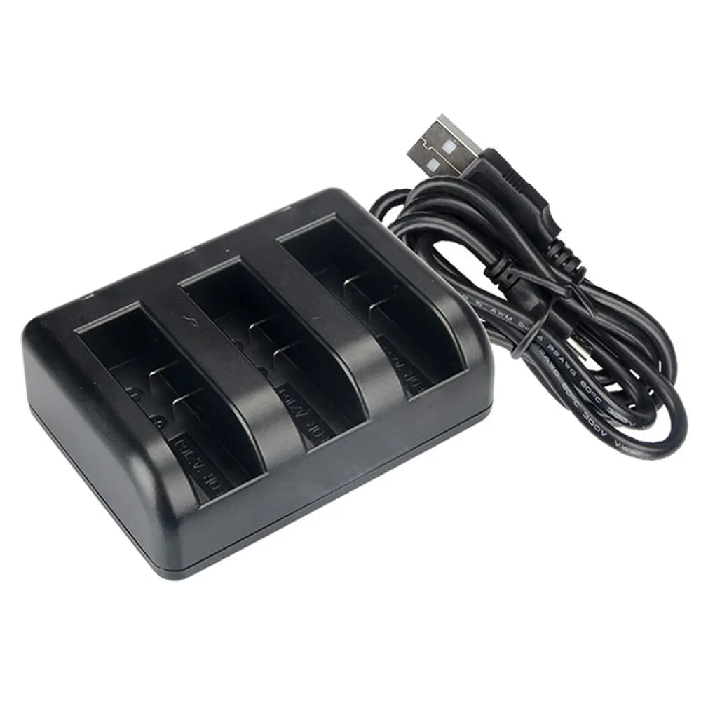 Caricabatterie USB a 3 vie AZ16-2/-1 per Xiaomi Yi 4K 4K+ e Xiaomi Yi Action Camera 2 Lite, caricatore doppio per accessori