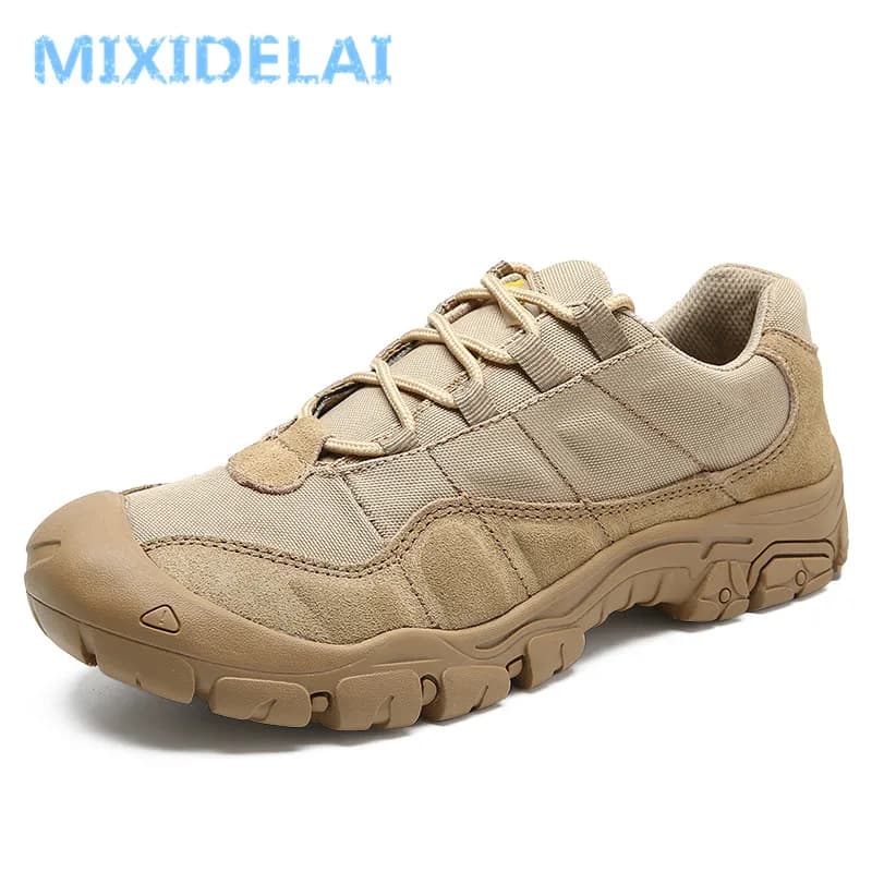 Scarpe da ginnastica maschili traspiranti per esterni in pelle scamosciata di mucca per uomo Calzature patchwork autunnali tattiche casual antiscivolo per adulti