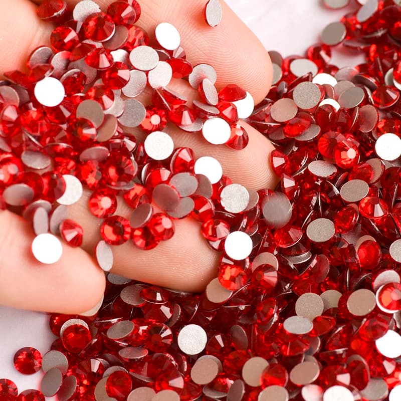 2058NoHF Light Siam strass rosso FlatBack non Hotfix strass uso per abbigliamento scarpe borse Nail Art