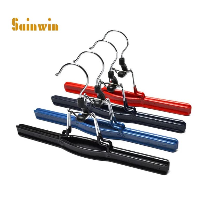 Sainwin 6 pz/lotto Metallo appendiabiti cremagliera lisciviazione e ispessimento gonna cremagliera anti-slittamento del pannello esterno nessuna traccia per la casa pantaloni clip