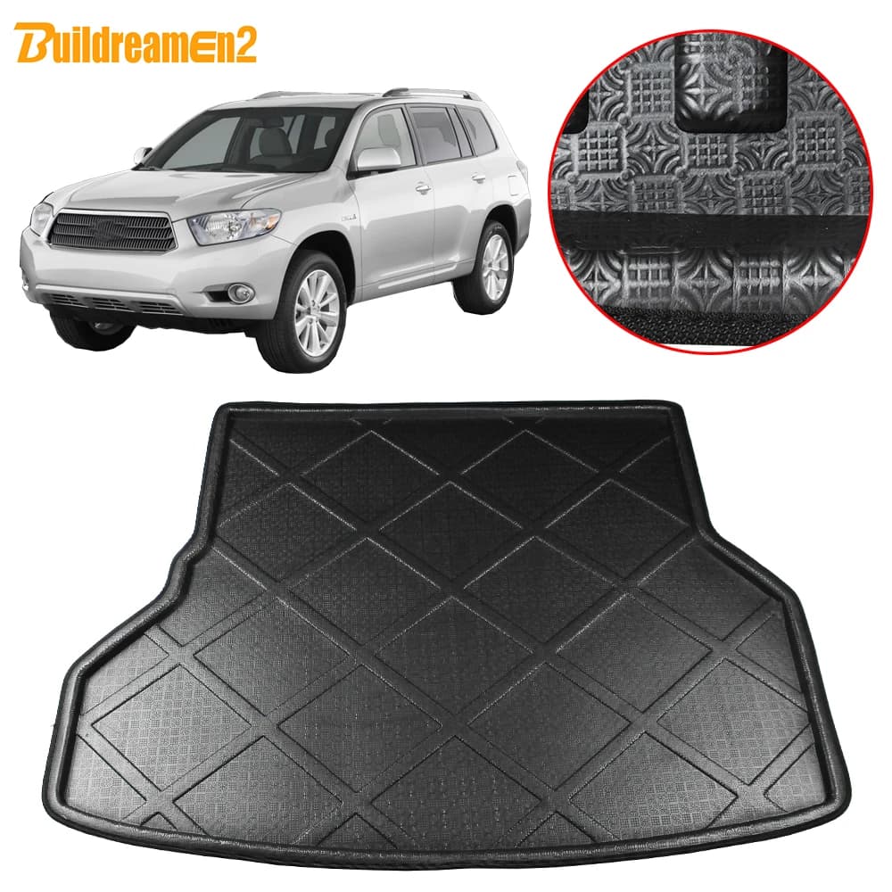 Buildreamen2 Per Toyota Highlander Kluger XU40 2008-2013 Bagagliaio di un'auto Zerbino Vassoio Boot Liner Coda Cargo Pavimento Fango Bagagli Tappeto Pad