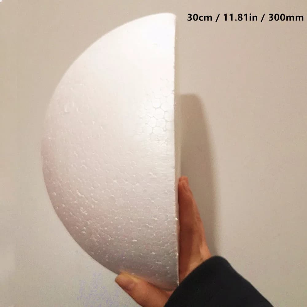 Sfere di polistirolo solido semicircolare da 30 cm/35 cm per palline dipinte artigianali per bambini di Natale fai da te