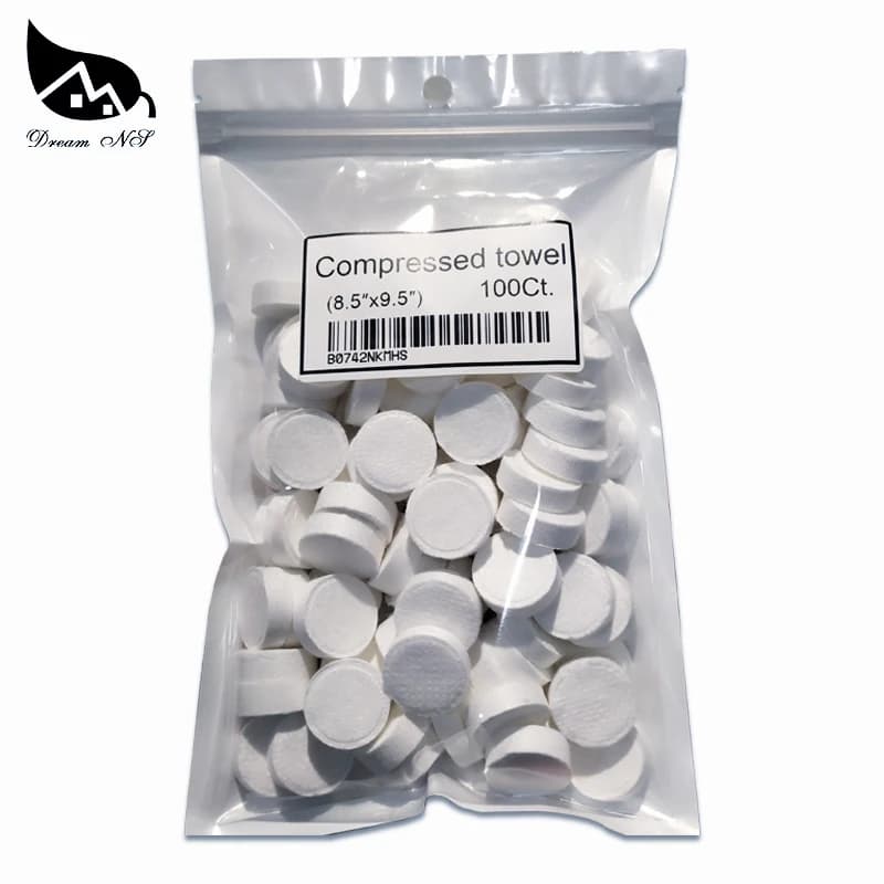 Sogno NS Bianco Compressi Asciugamani Moneta di Campeggio Barbecue di Pesca Per Il Fitness Sport Da Viaggio Salviette di Carta Igienica Compresse per La Casa 100 pz/borsa