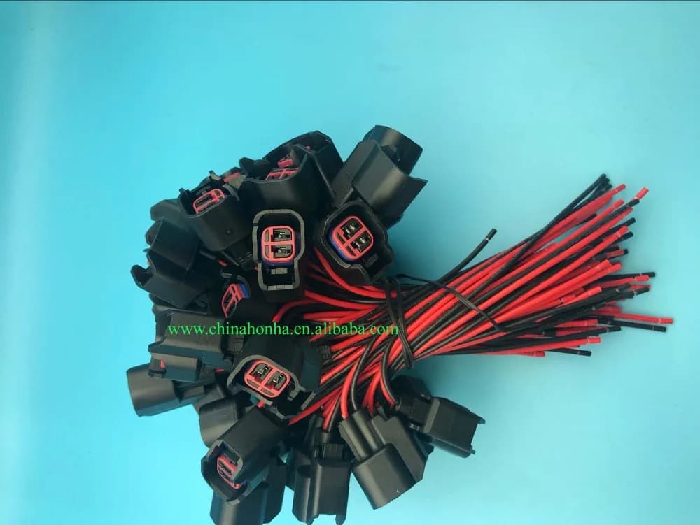 10 pcs 2 Female Spills EV6 Electric Fuel Injector Auto Connector Wiring Harness Spine Connector For Delphi
