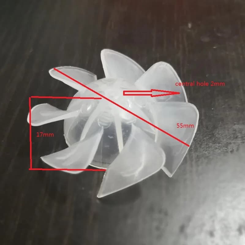 55 mm diameter fan parts 7 blade plastic fan blade for hairdryer