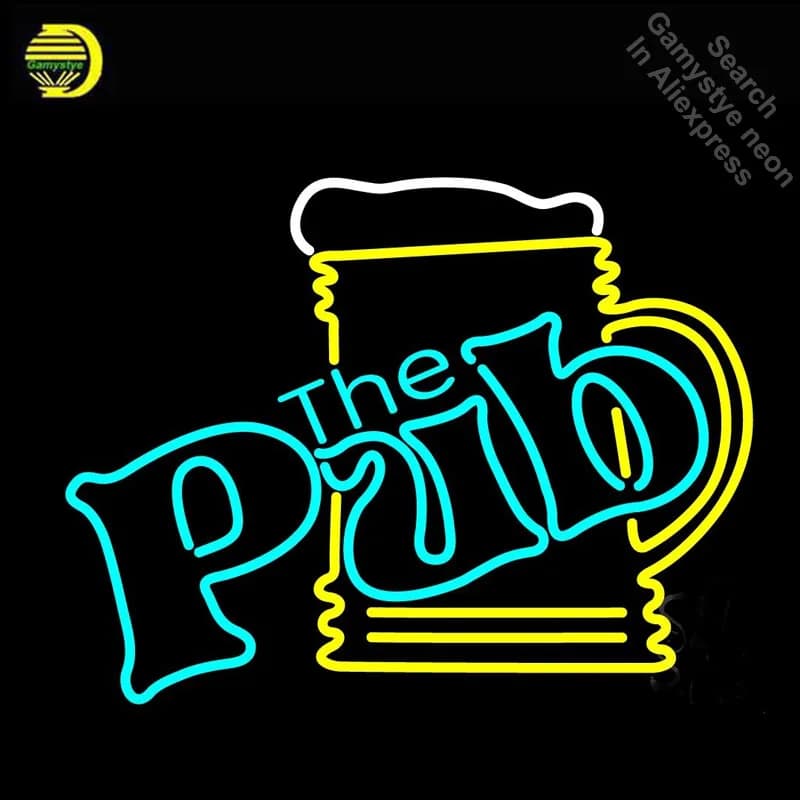The Pub Cup Neon Light Sign Lampadine al neon insegna Artigianato Hotel Birra Bar Club Decor Insegne lampara neon lampada personale Pubblicità