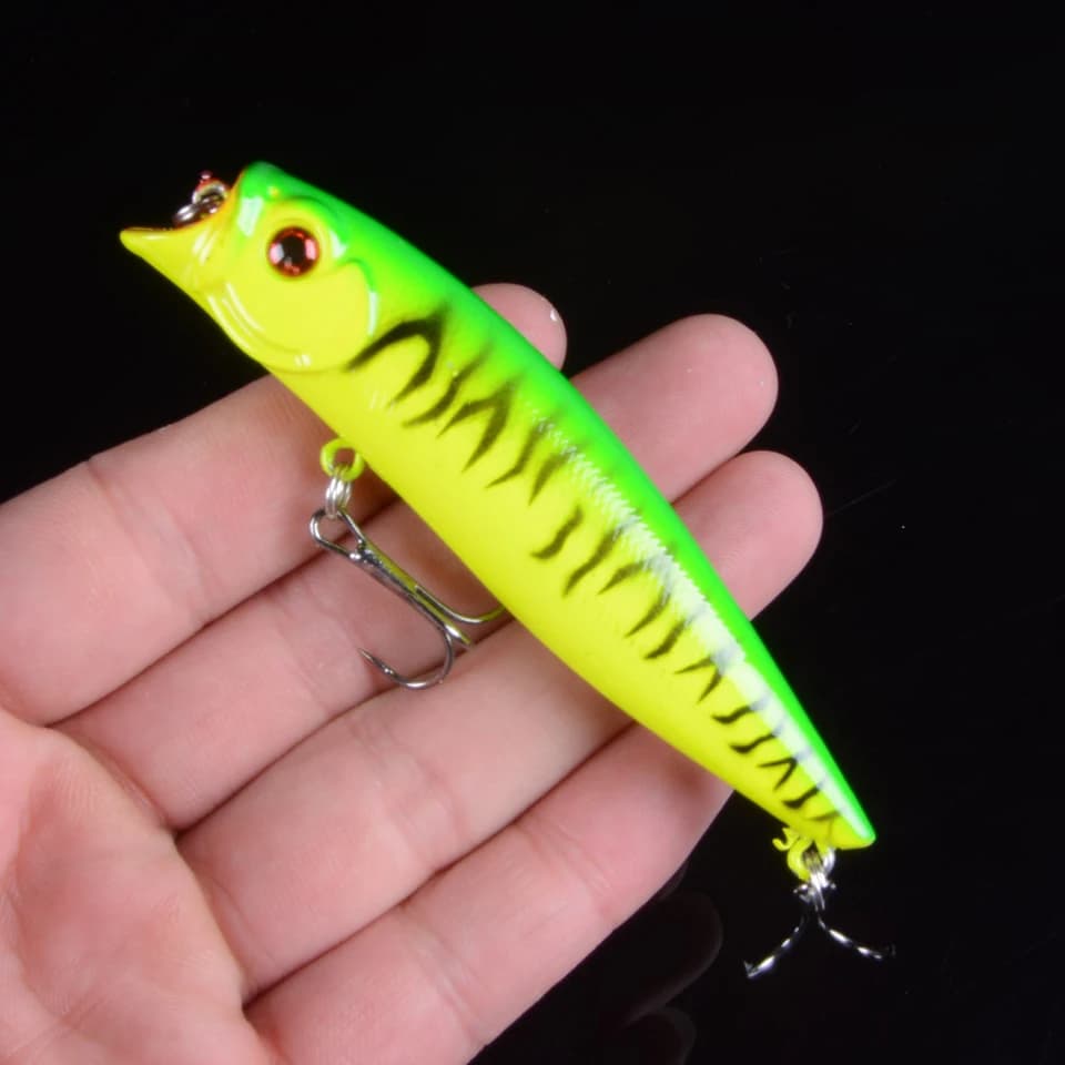 1pc Popper Esche Wobblers 5 di Colore 9.2 centimetri Esche Da Pesca 11.5g Attrezzatura Da Pesca 6 # Gancio Nero Gancio di Pesca esca Con 3D Occhi