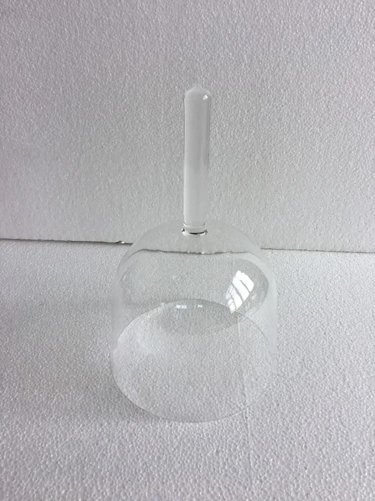 4th octave 432hz F note Heart chakra or F# note thymus chakra clear crystal singing handle bowl about 5.5" with a suede mallet