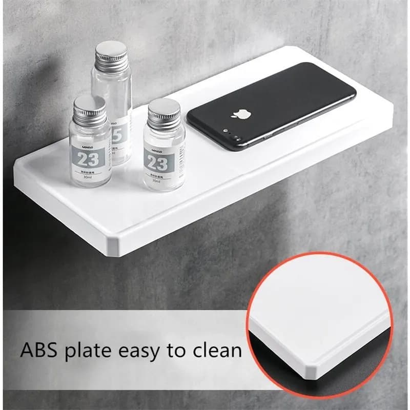 Mensole da bagno Porta telefono in ABS e acciaio inossidabile Porta carta igienica Accessori da bagno montati a parete senza trapano o trapano