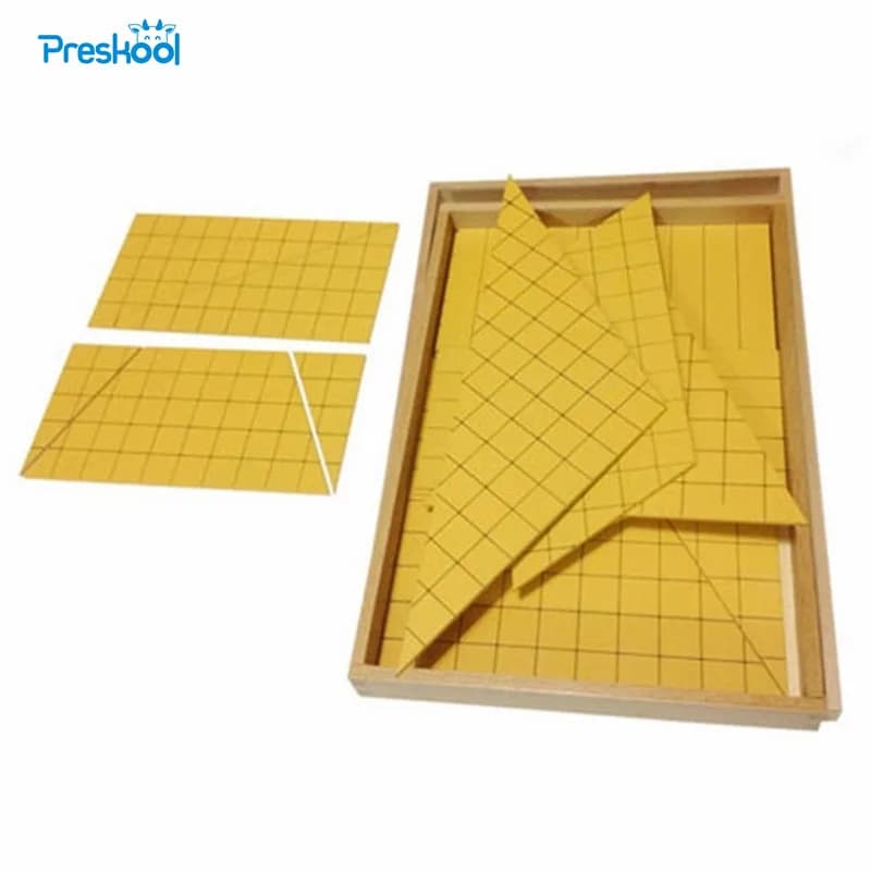 Bambini Montessori Giocattolo di Legno Del Bambino Giallo Triangoli per Zona di Apprendimento Educativo Prescolare Formazione Brinquedos Juguets