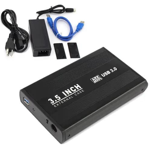 Custodia esterna per disco rigido SATA esterno USB 3.0 da 3,5" nera 1 SET