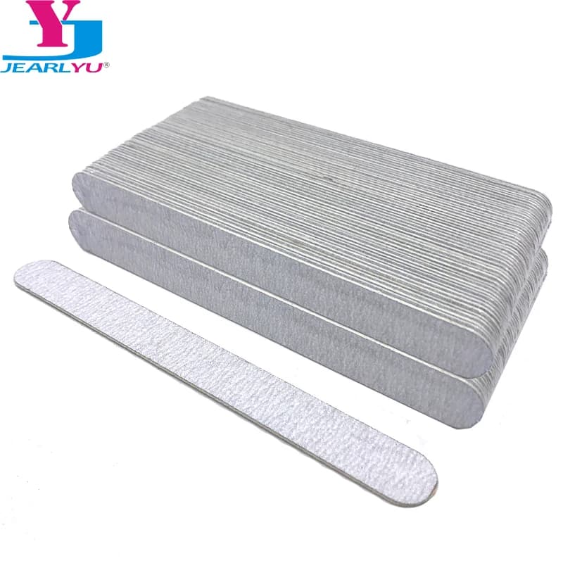 100 pz/lotto Lime per Unghie Professionali in Legno Grigio, Grana 180/240, per Gel UV e Smalto, Strumenti per Pedicure e Manicure