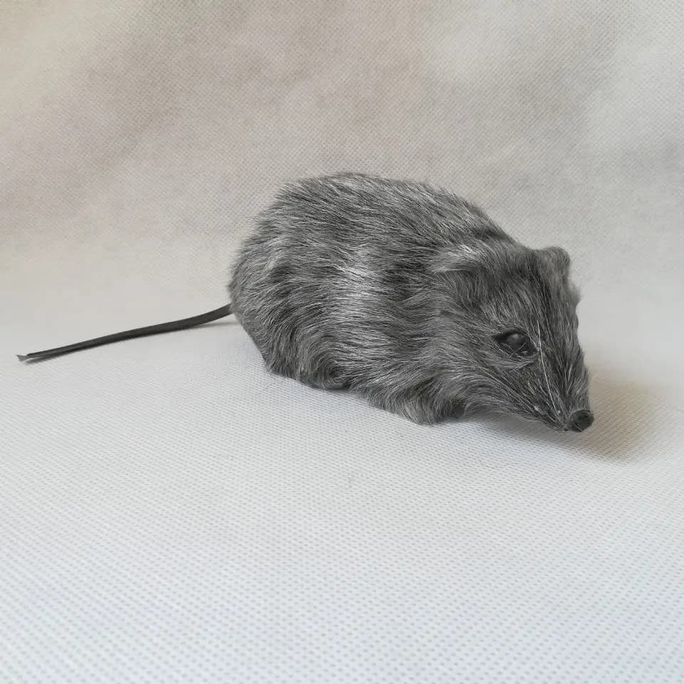 giocattolo della vita reale circa 15 cm plastica e pelliccia grigio mouse modello duro artigianale giocattolo divertente decorazione giocattolo regalo w0887