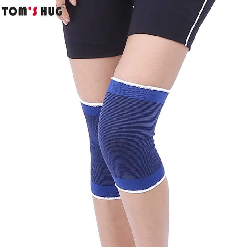1 pz Sport Ginocchio Supporto Gomito Proteggere Tom's Hug Marca Ginocchiere Traspiranti Alleviare Lesioni Artrite Benda Ginocchio Guard Blu