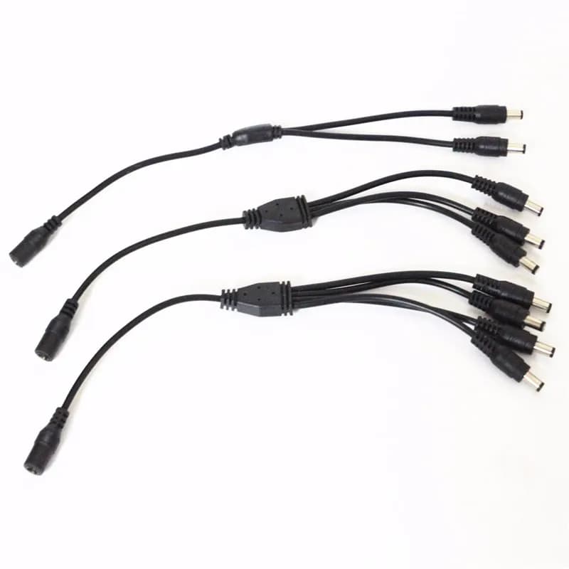 DC Power Jack 1 femmina a 2/3/4 maschio adattatore splitter 5.5mm * 2.1mm DC LED cavo connettore per telecamera CCTV LED Strip Light