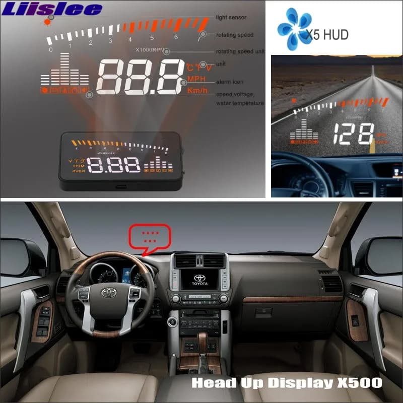 Display Head-Up HUD per Toyota Land Cruiser Prado 1998-2014, Proiettore di Sicurezza su Parabrezza per Guida Autonoma