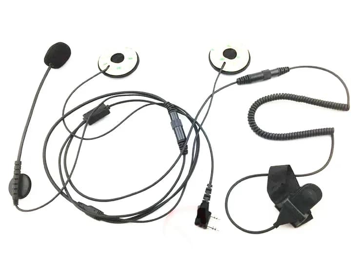Kit casco motore auricolare K spina 2 pin per kenwood baofeng,tyt,quansheng, puxing,tonfa ecc walkie talkie per driver