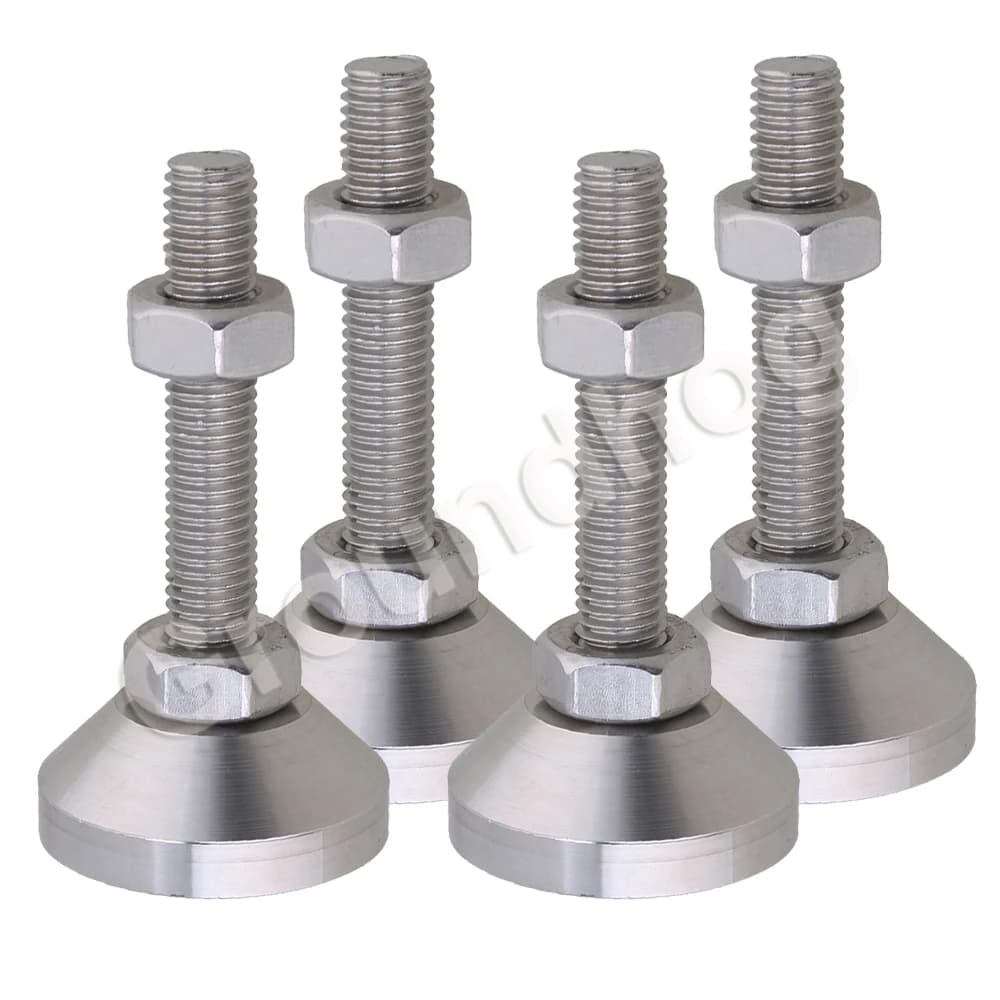 4 pezzi 304 piedini regolabili in acciaio inossidabile filettatura Dia M10x50mm piedini per mobili a macchina fissa Pad per gambe in metallo dell'armadio