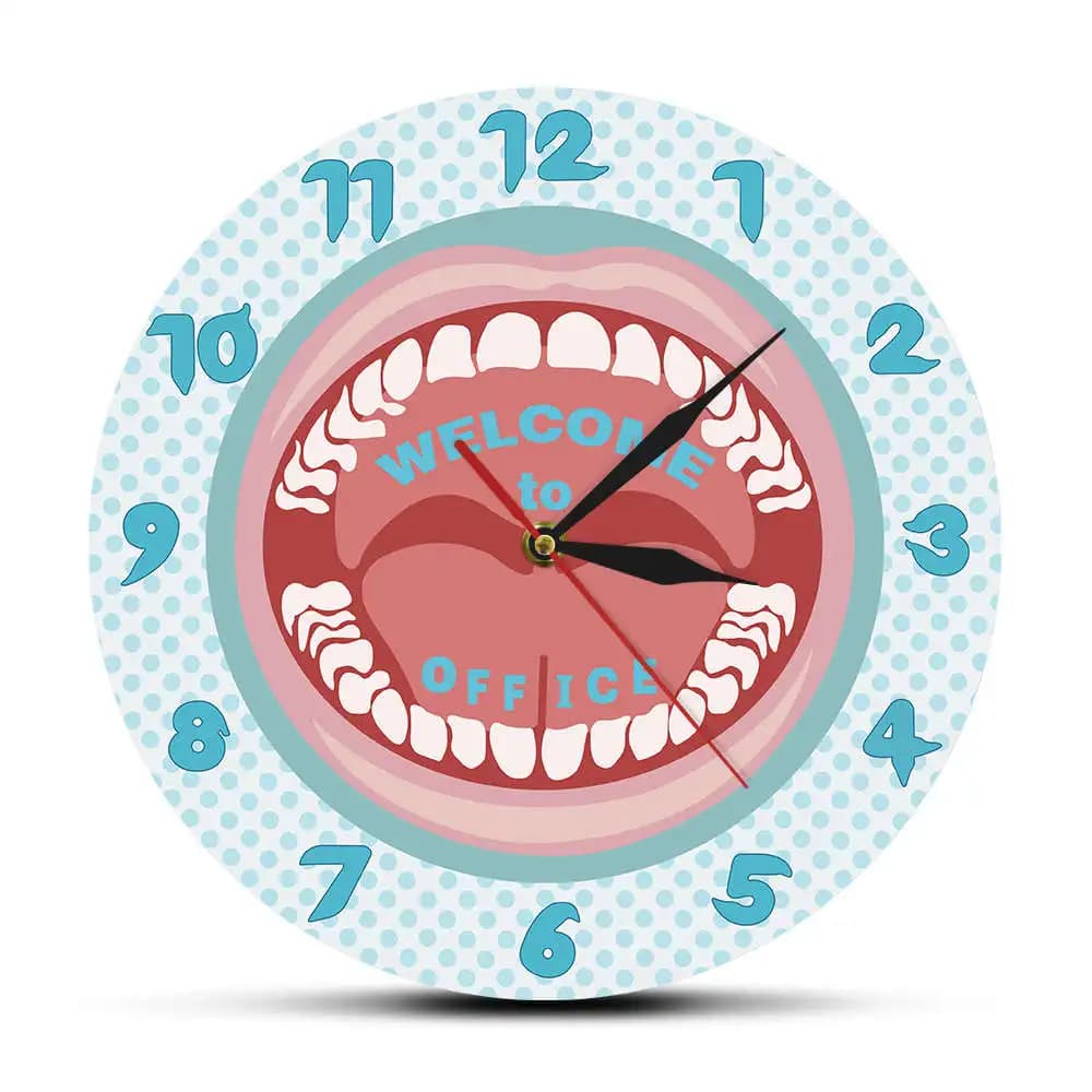Personalizzato Il tuo nome Orologio da parete per dentista Nome personalizzato per dentista Segno per igienico Orologio da parete per denti Clinica odontoiatrica Decorazione da parete per odontoiatria