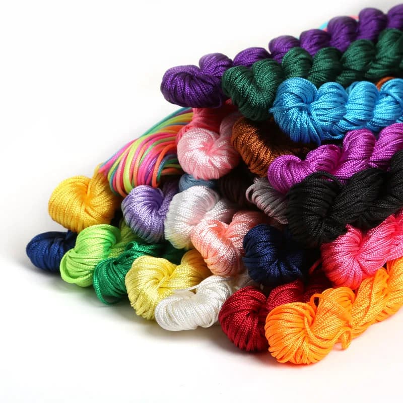 24M Mix Color bracciale filo 1mm cavo in poliestere nodo cinese Macrame Rattail Cord per risultati di gioielli di moda fai da te