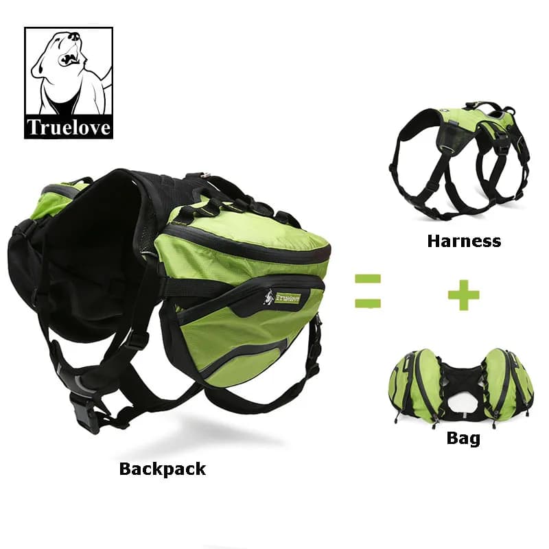 Truelove Due Utilizzato Cane Zaino Harness Impermeabile Formazione di Campeggio Esterna Trekking Multi-Giorno Backcountry Pet Zaino Per Cani