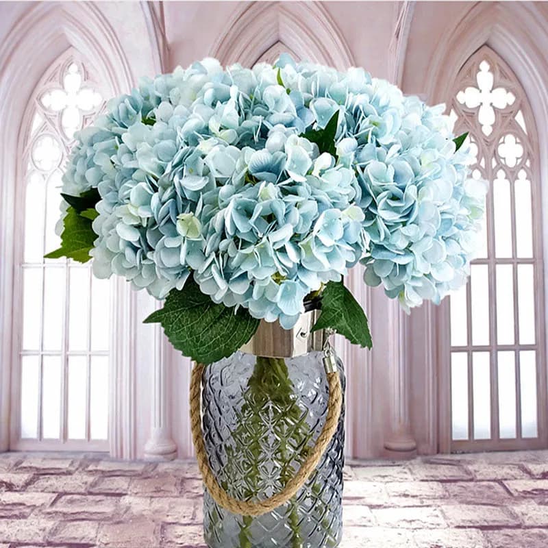 Cheap Artificial Flowers Silk Ortensia Wedding Home Wedding Bouquet Accessories for New Year's Decoration for Pot Plants arrangement