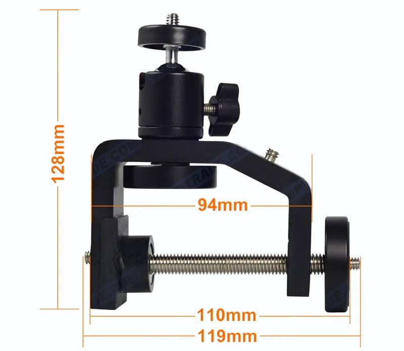 Supporto con morsetto a clip flessibile con testa a sfera per treppiede per Gopro Hero, action camera SJCAM, DSLR, telescopio, staffa flash, supporto per finestrino dell'auto