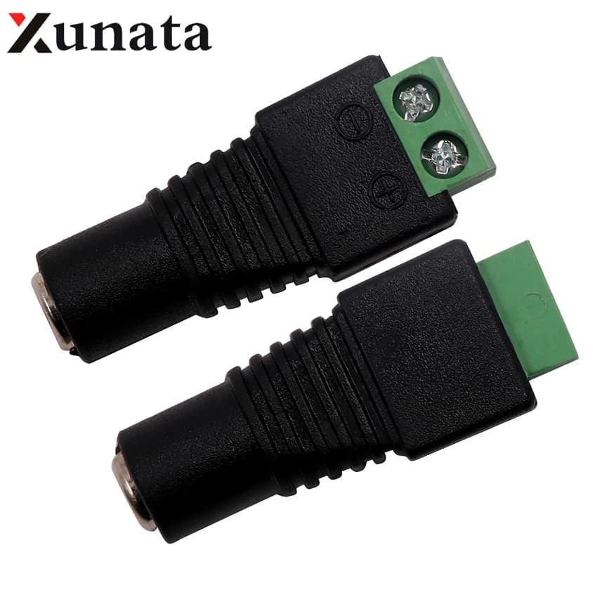 5PCS/100PCS 5.5mm x 2.1mm Jack femmina connettore cc adattatore spina di alimentazione cc per 5050 3528 CCTV a striscia LED monocolore
