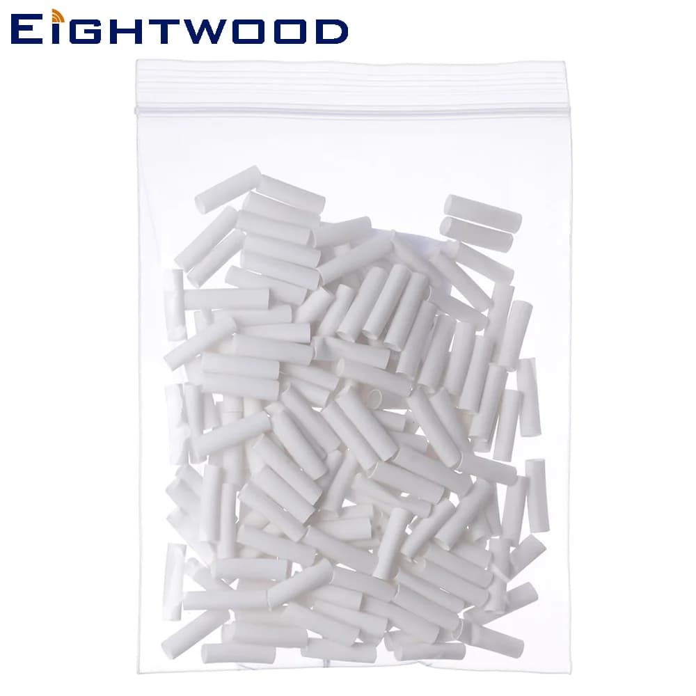 Eightwood 100 pezzi di guaine per tubi termorestringenti con filo avvolgente bianco da 3,5 mm di diametro per la gestione dei cavi e l'isolamento