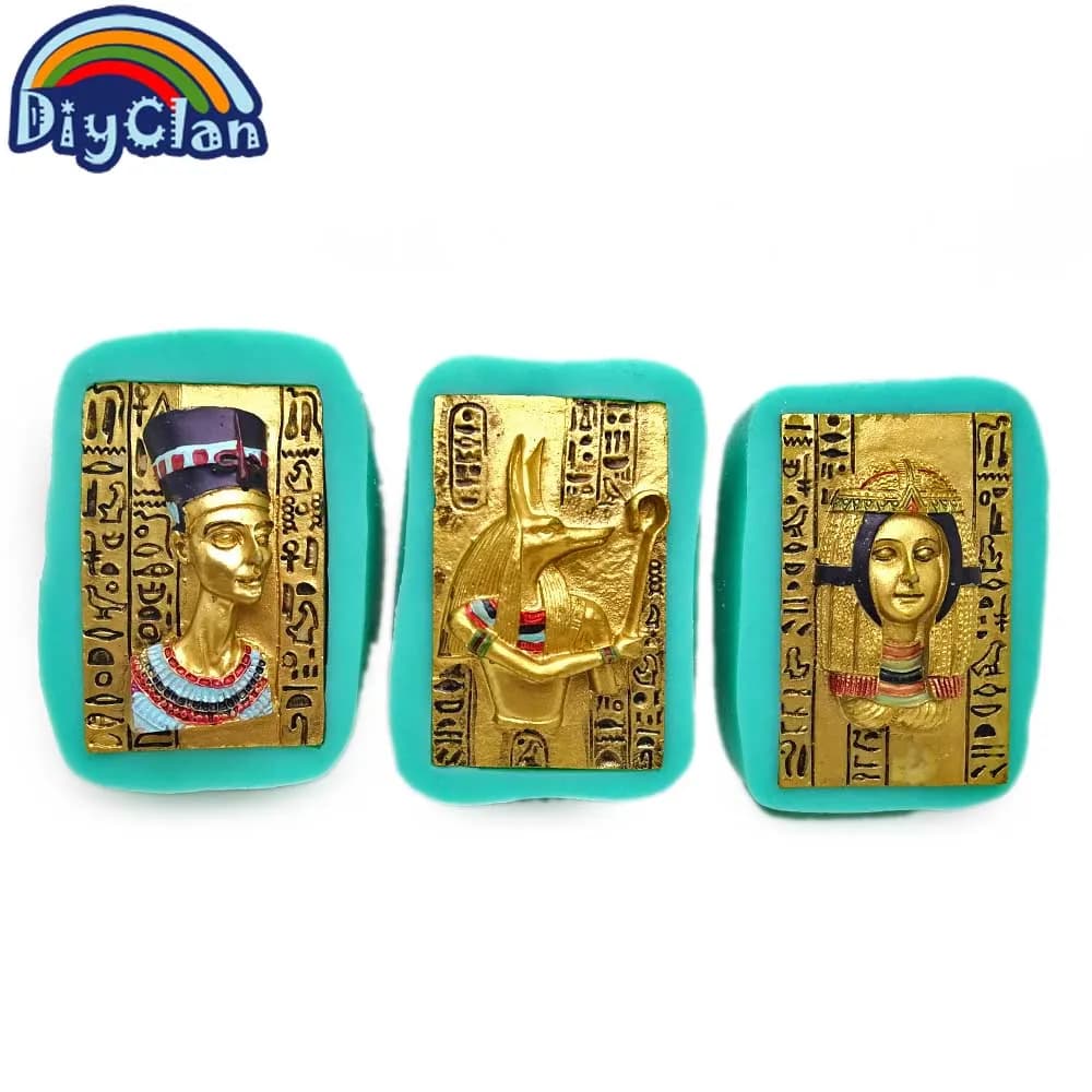 Stampi in Silicone Faraone Egiziano Cleopatra Anubis per Pasticceria, Fondente, Cioccolato, Resina Epossidica, Gesso e Ornamenti a Tema Antico Egitto