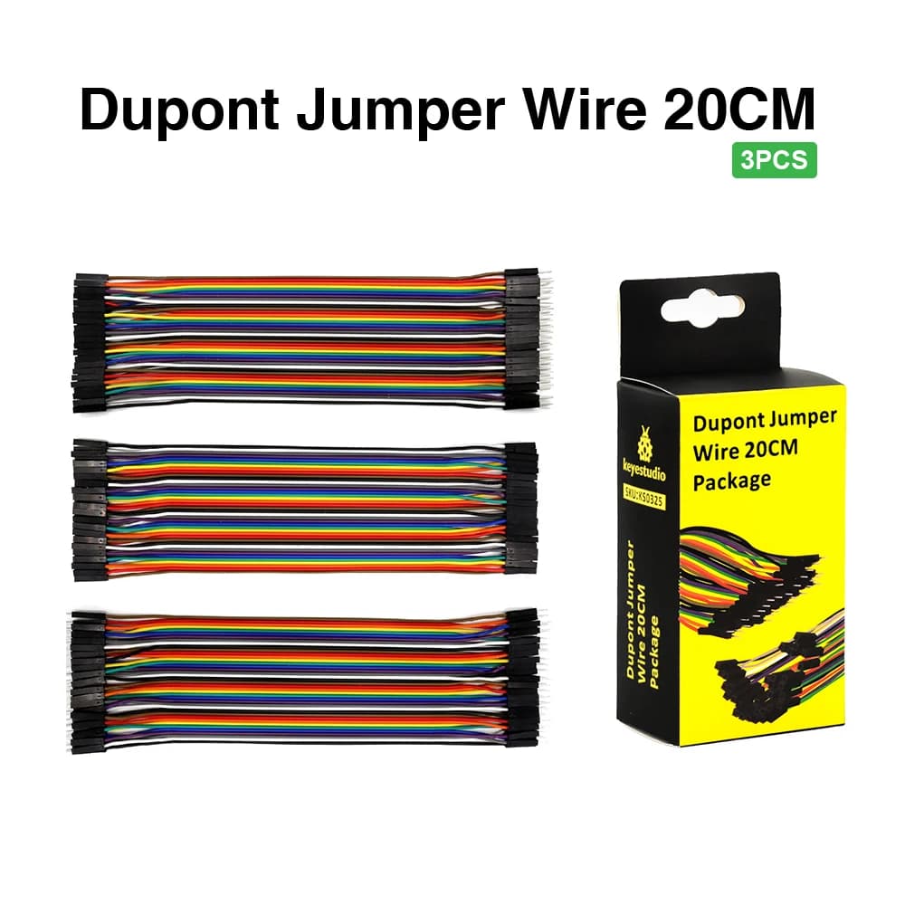 Keyestudio 3 pezzi Dupont line Jumper Wire Dupont Cable 20cm M-F & M-M & F-F per Arduino Starter progetti fai da te