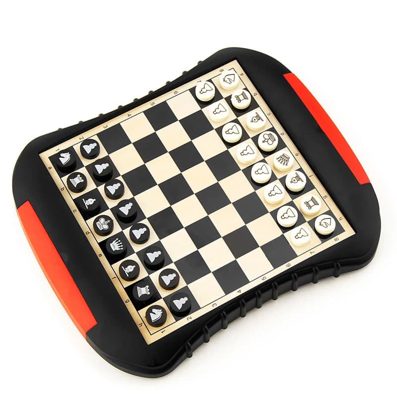 Bstfamly di Plastica Set di Scacchi, Portatile di Gioco di Scacchi Internazionale, 20.2*17.2*2.2 Cm Cassetto Scacchiera Bambini Gioco di Scacchi I30