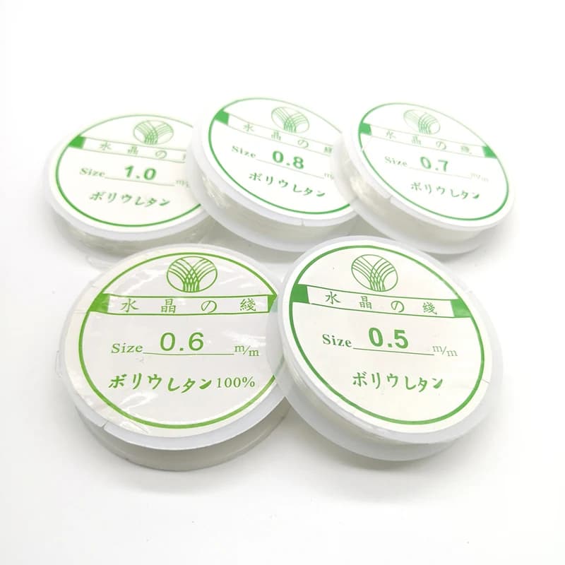 1 rotolo 0.5mm-1mm corda elastica elasticizzata trasparente per perline/corda/filo fai da te per gioielli che fanno bracciale e collana # PJ