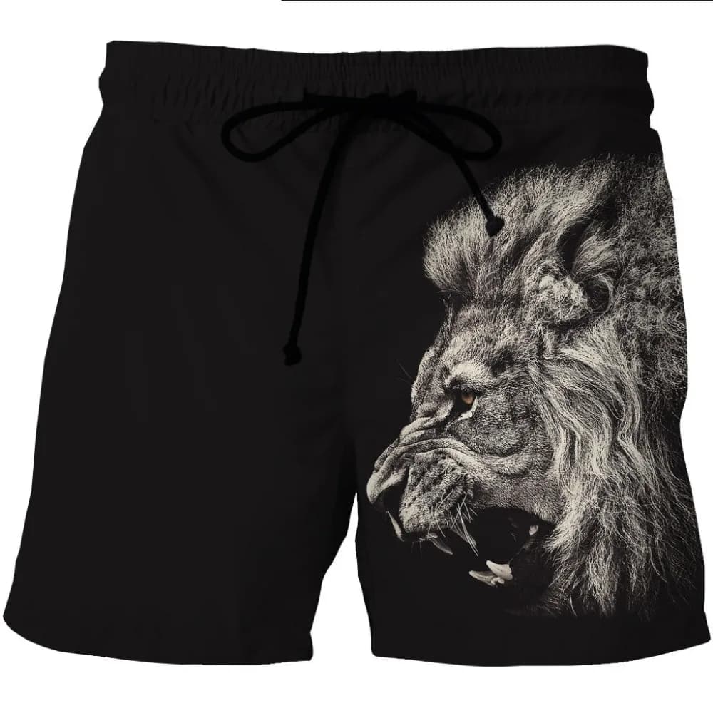 Pantaloncini da spiaggia da uomo estivi S-6XL Pantaloni sportivi da bagno Fire Tiger/Leone Pantaloncini da surf oversize con stampa 3D Costume da bagno da surf da palestra maschile