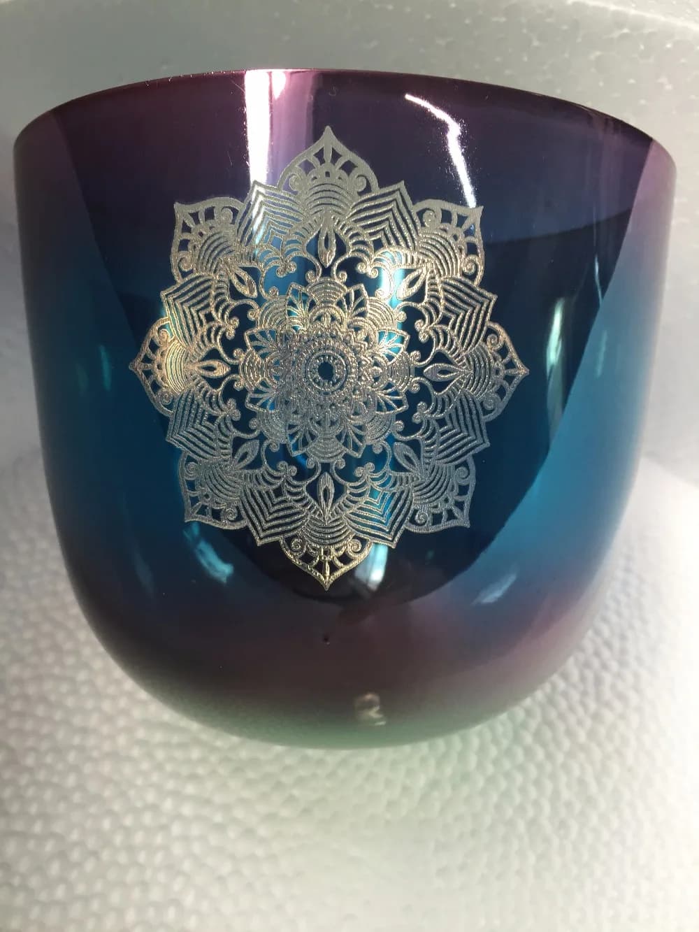 Crystal Tones 4th Octave 432hz 6.5" C note Root Chakra crystal singing bowl for Soul Healing with OM Design
