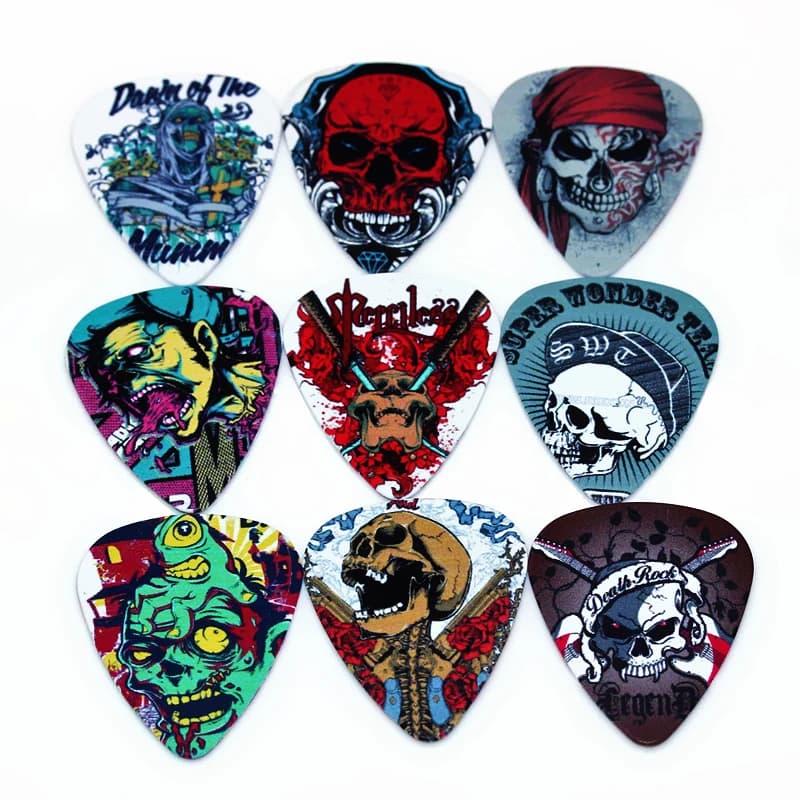 SOACH 50 pz Plettri per Basso Pick Skull Plucked String Accessori per Strumenti Paletta per Chitarra/Guitarra Acustica/Parti per Ukulele