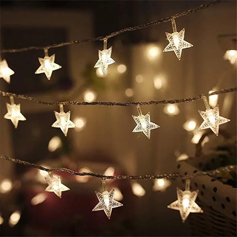 10/20/40/50 LED Star Light String ghirlande scintillanti lampada natalizia alimentata a batteria Holiday Party Wedding Decorative Fairy Lights