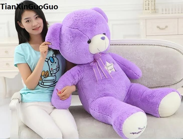 fillings plush toy large 100cm purple teddy Bear plush toy soft bear doll throw pillow Christmas gift b0802