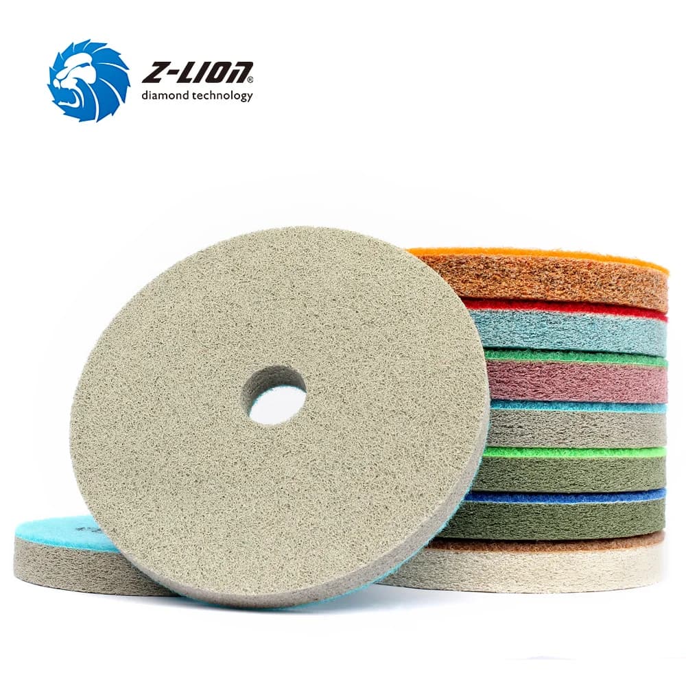 Z-LION 7 pcs/set 125mm 5" diamond sponge polishing grout marble granite stone polishing tool wet cleaning abrasive disc