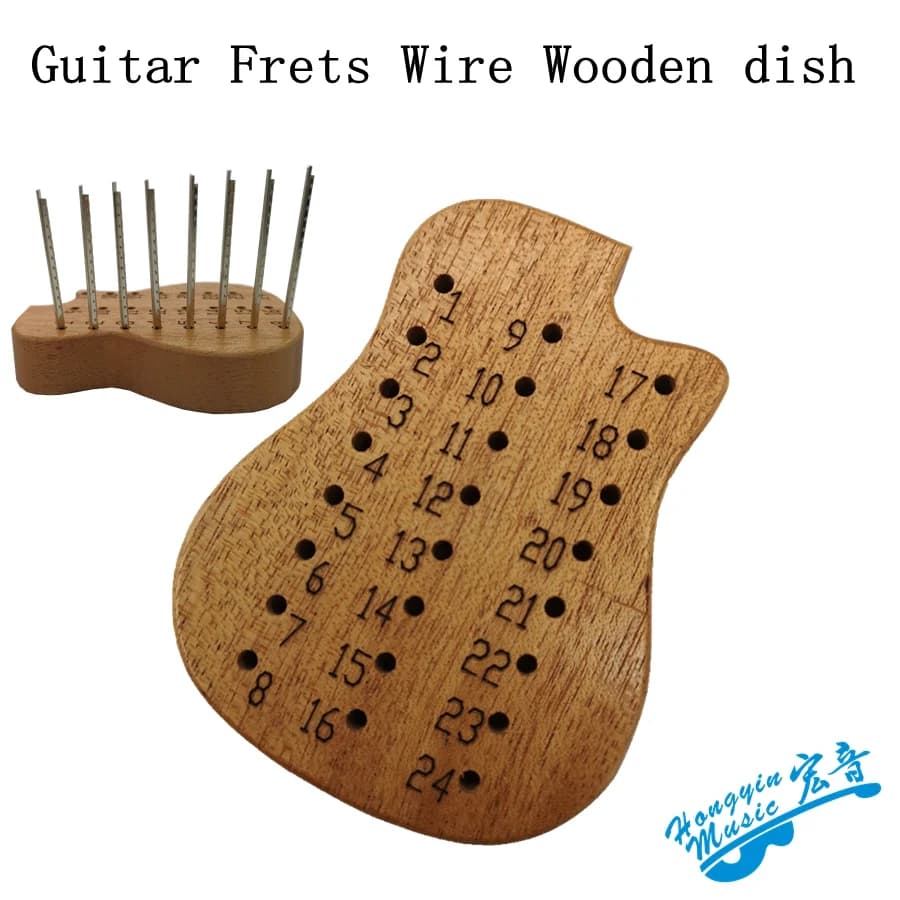 Guitar Frets wire wooden dish Solid Khaya Wood Storage Box For Paddle Tea cup mat
