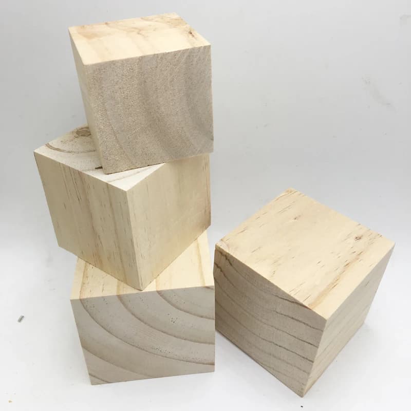 2.4 "(6cm) cubi di legno da 60mm fai da te cubi di legno quadrati non finiti blocchi perline per la decorazione