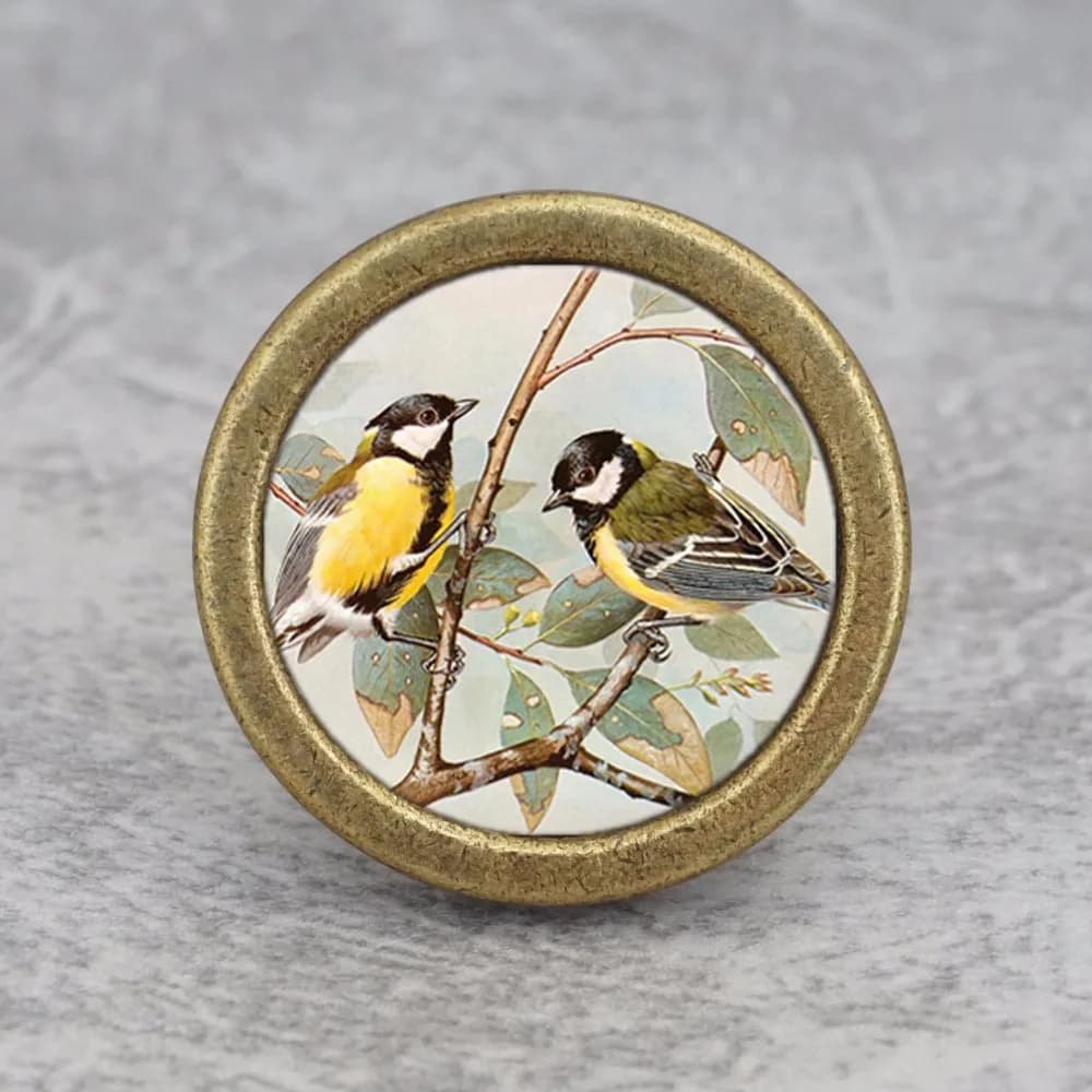 Two Birds--Maniglie per cassetti e ante di armadi, pomelli e tiranti per mobili fai da te, in bronzo e argento antico, ferramenta per comò